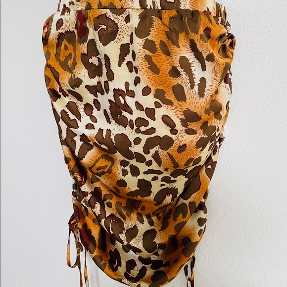ACOA Chic LEOPARD Print Drawstring Wiggle SKIRT M - Picture 8 of 8